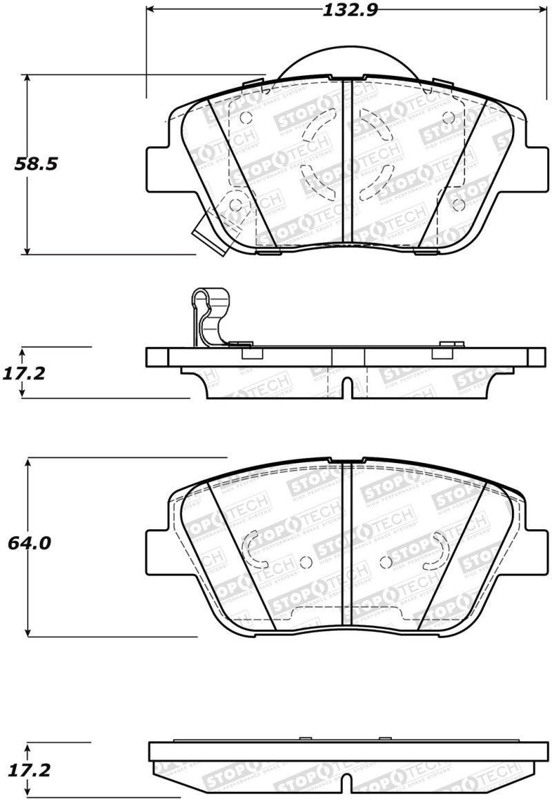 StopTech Premium Ceramic Front Brake Pads - 308.14440 Stoptech