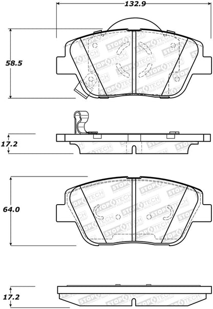 StopTech Premium Ceramic Front Brake Pads - 308.14440 Stoptech