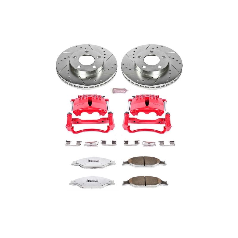 Power Stop 99-02 Ford Mustang Front Z26 Street Warrior Brake Kit w/Calipers PowerStop