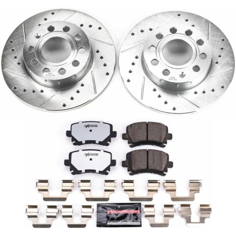 Power Stop 2008 Audi A3 Rear Z26 Street Warrior Brake Kit PowerStop