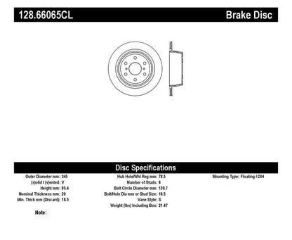 StopTech Drilled Sport Cryo Brake Rotor Left Rear 07-16 Chevy Silverado 1500 Stoptech