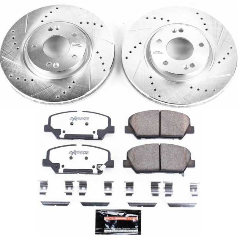 Power Stop 13-15 Hyundai Veloster Front Z26 Street Warrior Brake Kit PowerStop