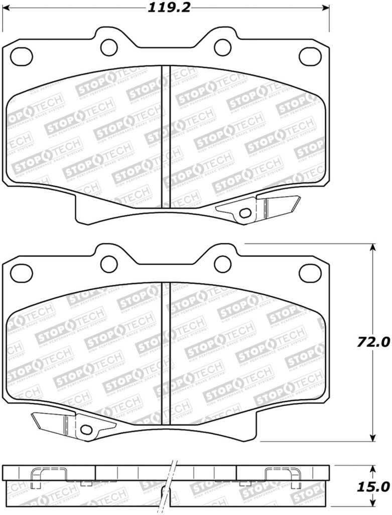 StopTech 90-92 Toyota Land Cruiser Sport Performance Front Brake Pads