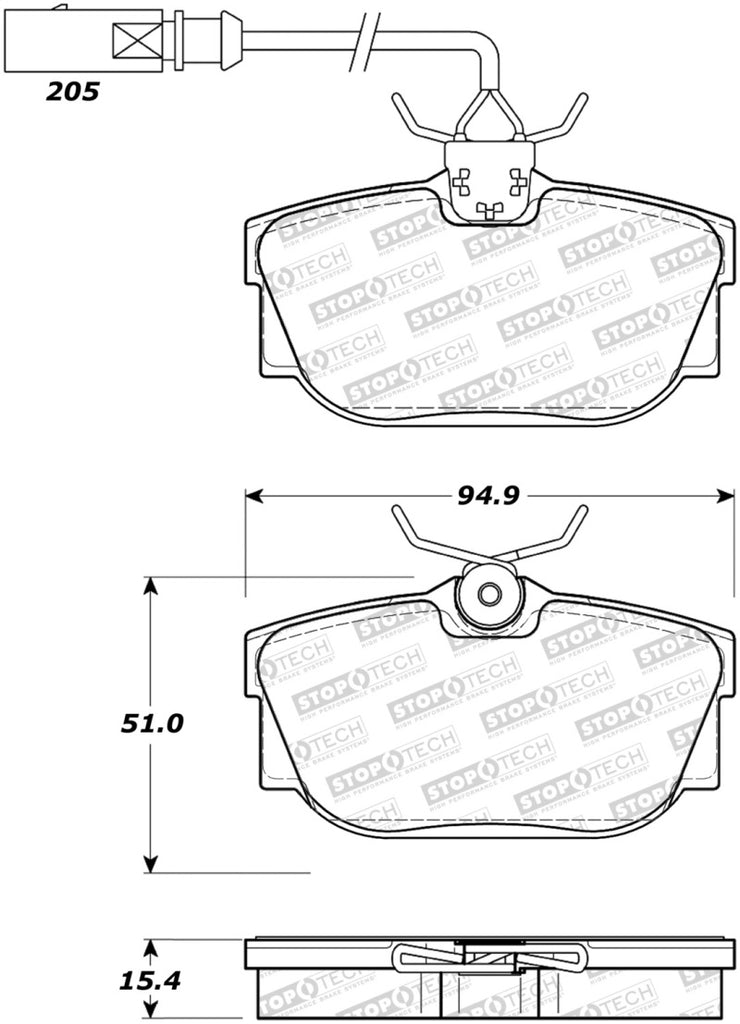 StopTech Premium Ceramic Brake Pads - 308.08772