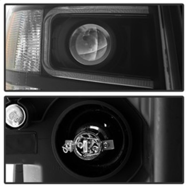 Xtune Chevy Silverado 1500/2500/3500 07-13 Projector Headlights Black PRO-JH-CS07-LED-BK SPYDER