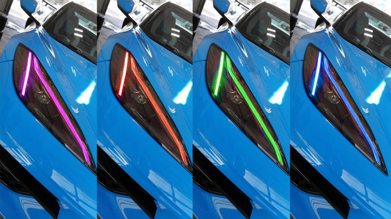 Oracle 20-21 Chevy Corvette C8 RGB+A Headlight DRL Upgrade Kit - ColorSHIFT 2