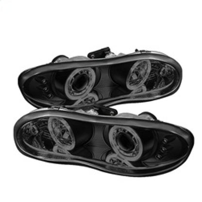 Spyder Chevy Camaro 98-02 Projector Headlights LED Halo LED Blk Smke - Low H1 PRO-YD-CCAM98-HL-BSM SPYDER