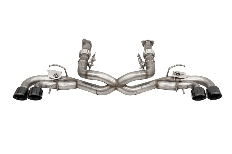 Corsa 20-22 Corvette C8 3in Valved Cat-Back 4.5in Blk Quad Tips - Fits Factory NPP Exhaust w/ AFM CORSA Performance