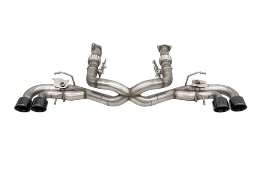Corsa 20-22 Corvette C8 3in Valved Cat-Back 4.5in Blk Quad Tips - Fits Factory NPP Exhaust w/ AFM CORSA Performance