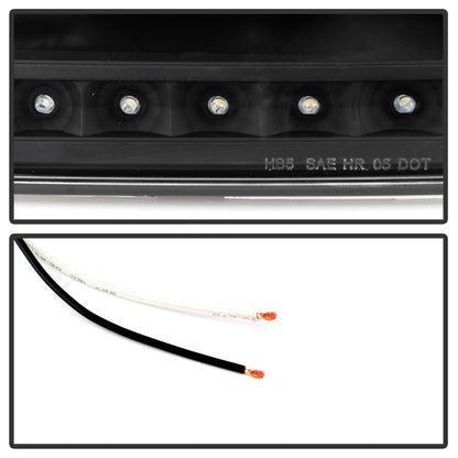 Xtune Ford F150 97-03 Crystal Headlights w/ Clear LED Corners Black HD-ON-FF15097-LED-SET-BK SPYDER