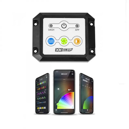 XK Glow LED Rock Light Standard Kit w/ Dual-Mode Dash Mount Controller 4pc 6W XK-ROCK-STA-DM