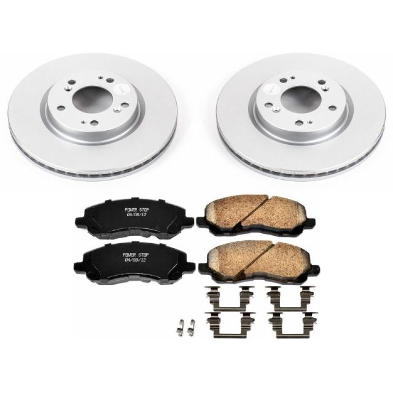 Power Stop 06-12 Mitsubishi Eclipse Front Z17 Evolution Geomet Coated Brake Kit PowerStop
