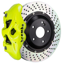 Load image into Gallery viewer, Brembo 11-18 Cayenne Turbo Rear GT BBK 4 Piston Cast 380x28 2pc Rotor Drilled- Fluo. Yellow