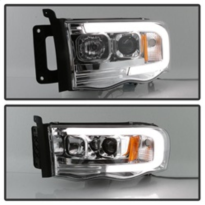 Spyder Dodge Ram 1500 02-05 V2 Projector Headlights - Light Bar DRL - Chrome PRO-YD-DR02V2-LB-C SPYDER