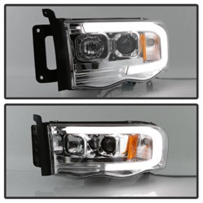 Spyder Dodge Ram 1500 02-05 V2 Projector Headlights - Light Bar DRL - Chrome PRO-YD-DR02V2-LB-C SPYDER