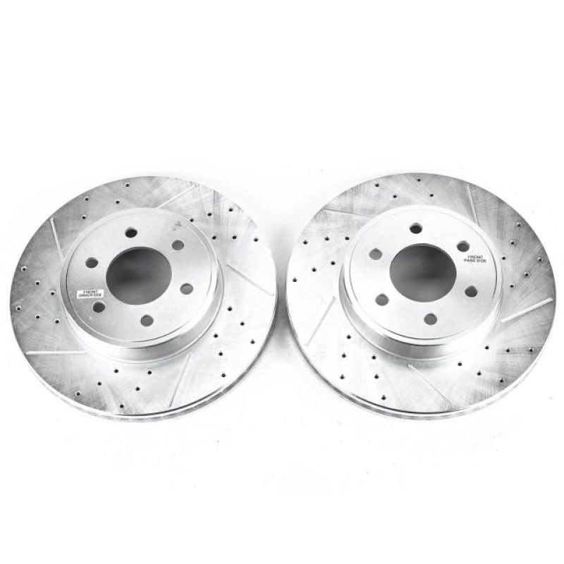 Power Stop 2003 Dodge Durango Front Evolution Drilled & Slotted Rotors - Pair PowerStop
