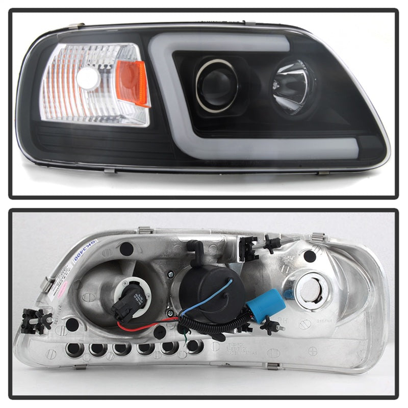 Spyder 97-03 Ford F-150 (After 6/1997) Light Bar Projector Headlights - Blk (PRO-YD-FF15097V2-LB-BK) SPYDER