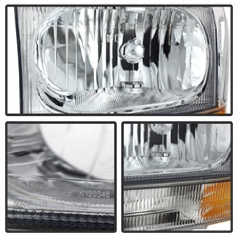 Xtune Ford F250/350/450 Superduty 99-04 Crystal Headlights w/ Bumper Lights HD-JH-FF25099-AM-C SPYDER