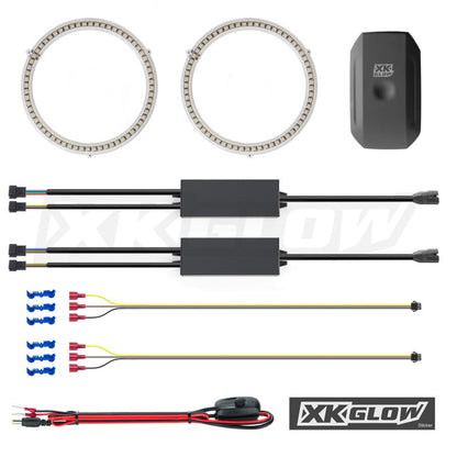 XK Glow 2x120mm - RGB Switchback Halo Million Color XKCHROME Smartphone App Controlled Kit