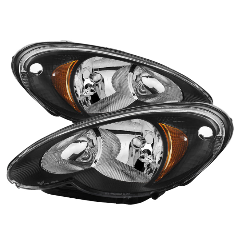 Xtune Chrysler Pt Cruiser 06-10 Halogen Only Headlights -Black HD-JH-CHRPT06-AM-BK SPYDER