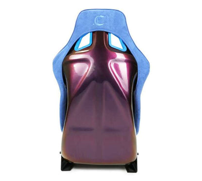 NRG FRP Bucket Seat (Large) Prisma-Chromatic Royal Blue Vegan Suede w/ Chameleon Back