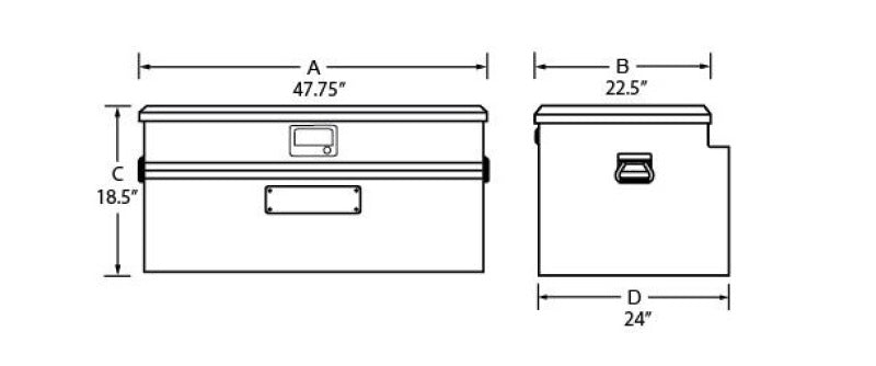 Tradesman Aluminum Flush Mount Truck Tool Box Full/Wide (48in.) - Brite Tradesman