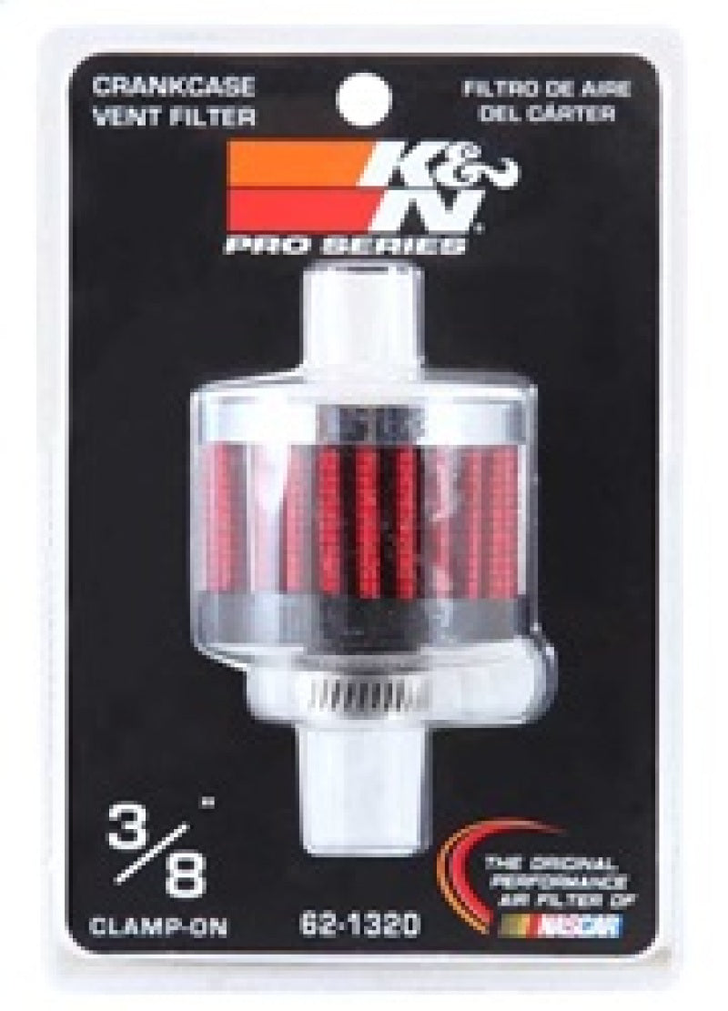 K&N Clamp On Rubber Base Crankcase Vent Filter 0.375in Flange ID x 2in OD x 1.5in Height K&N Engineering