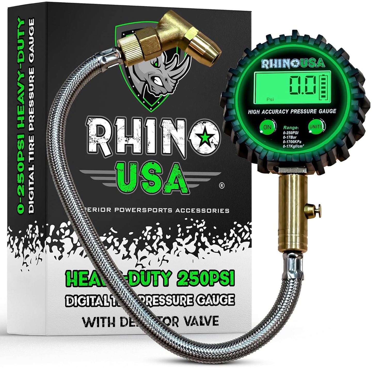 Rhino USA 250 Psi Digital Heavy Duty Tire Pressure Gauge