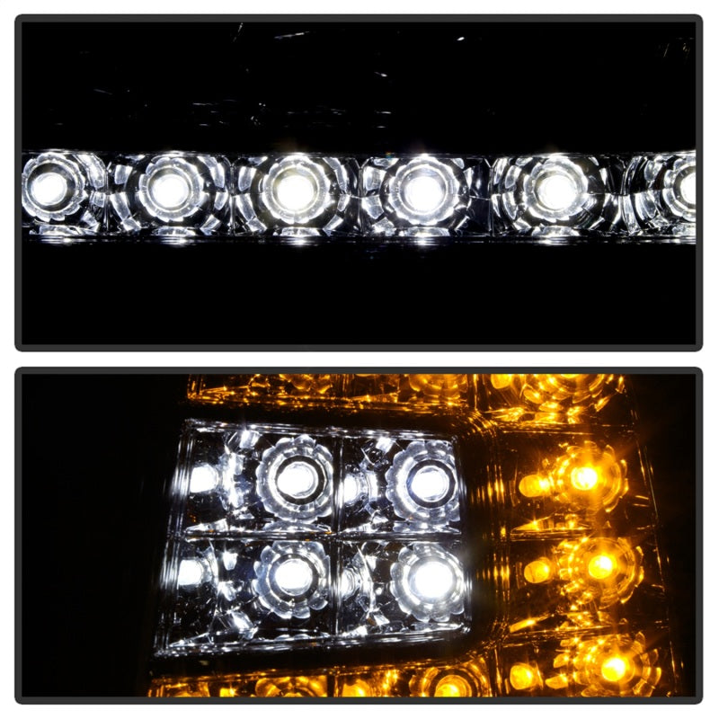 Xtune Ford F150 97-03 Crystal Headlights w/ Clear LED Corners Smoke HD-ON-FF15097-LED-SET-SM SPYDER