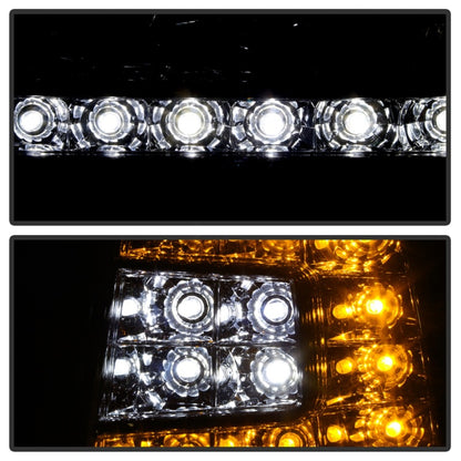 Xtune Ford F150 97-03 Crystal Headlights w/ Clear LED Corners Smoke HD-ON-FF15097-LED-SET-SM SPYDER