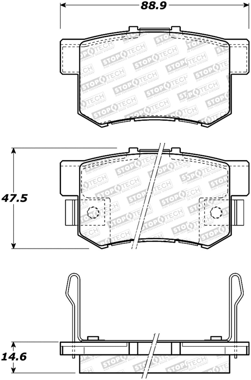 StopTech Sport Brake Pads w/Shims and Hardware - Front Stoptech