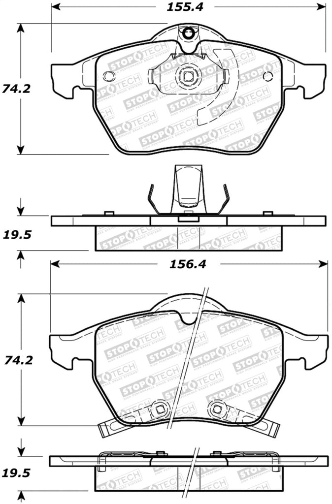 StopTech Premium Ceramic Brake Pads - 308.07360