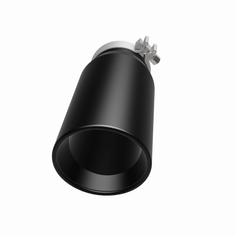 MagnaFlow Tip Stainless Black Coated Single Double Round Single Outlet 5in Dia 4in Inlet 13in L Magnaflow