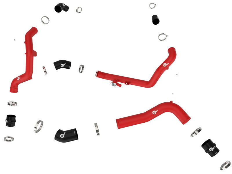 aFe 20-23 Ford Explorer ST V6 3.0L (tt) BladeRunner Aluminum Hot and Cold Charge Pipe Kit - Red aFe