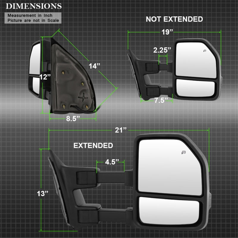 xTune 99-07 Ford Super Duty Heated LED Signal Power Mirrors - Smk (Pair) (MIR-FDSD99S-G4-PW-SM-SET) SPYDER