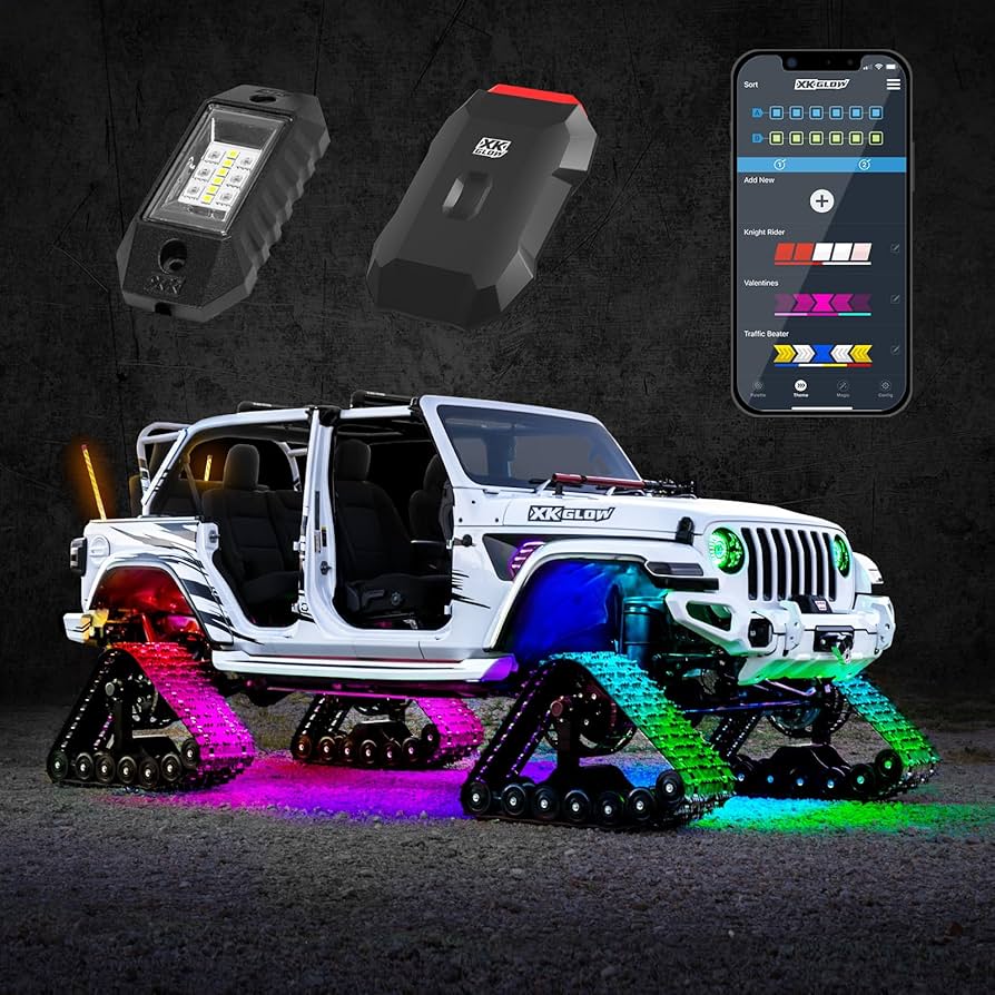 XK Glow RGBW 12pc Addressable LED Rock Light Kit