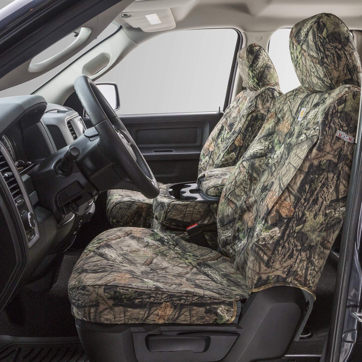 Covercraft 11 Jeep Wrangler Carhartt Camo SeatSaver Custom Front Row Seat Covers - Mossy Oak