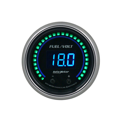 Autometer 52.4mm Black Switchable 0-100 Fuel Level / 8-18V Voltmeter Cobalt Elite Digital Gauge 6709-CB