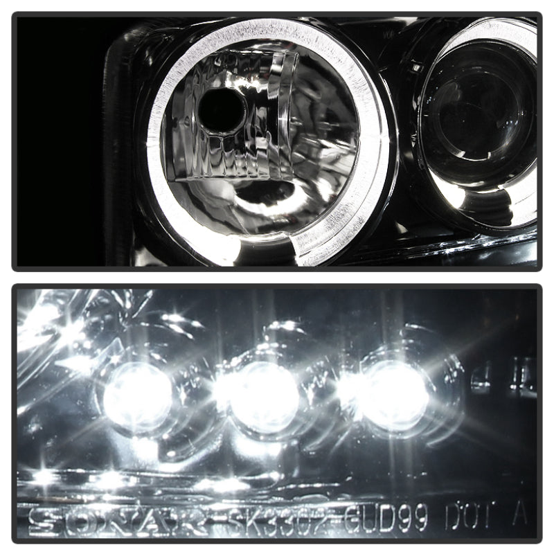 Spyder GMC Sierra 1500/2500/3500 99-06 Projector Headlights LED Halo LED Smoke PRO-YD-CDE00-HL-SMC SPYDER