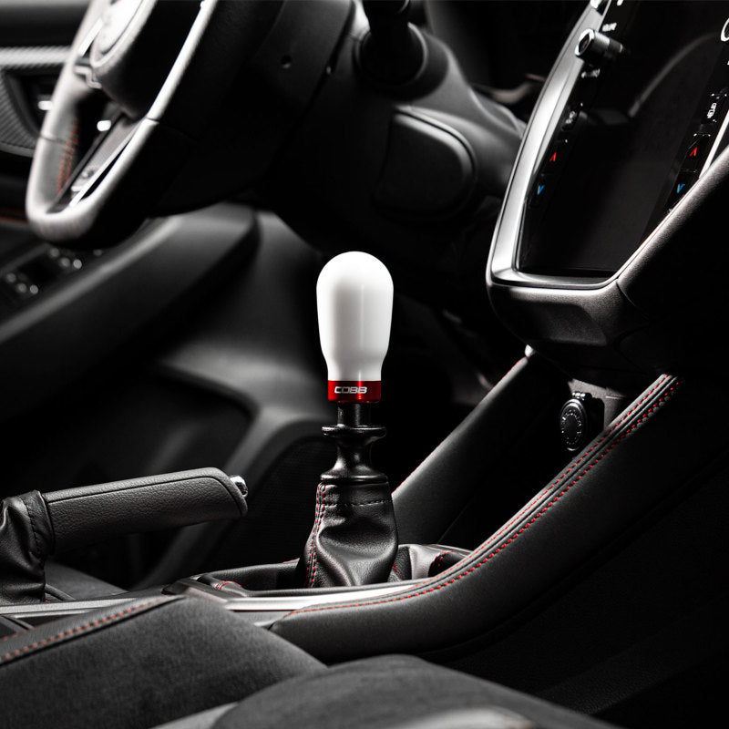 COBB Subaru 6-Speed Tall Weighted COBB Shift Knob - White (Incl. Both Red + Blk Collars) 213370-W