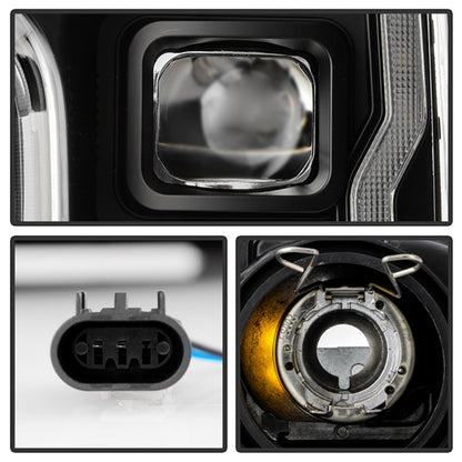 Spyder Signature 20-22 Ford F250/F350 (Halogen) Proj. Headlights - Black (PRO-YD-FS20HALSI-SEQ-BK) SPYDER