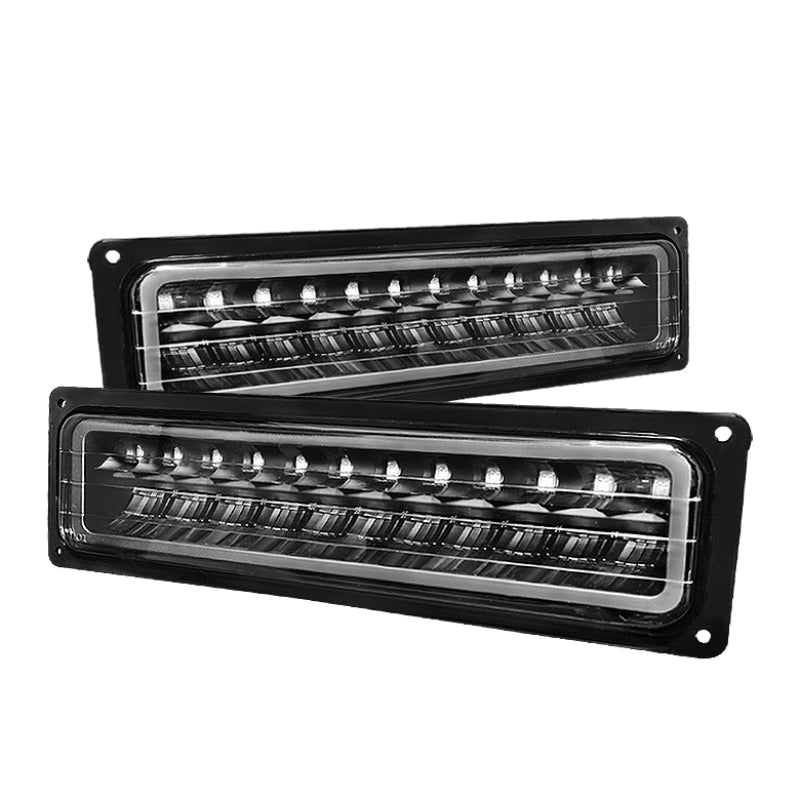 Xtune Chevy C10 88-98 LED Bumper Lights Black CPL-CCK94-LED-BK SPYDER