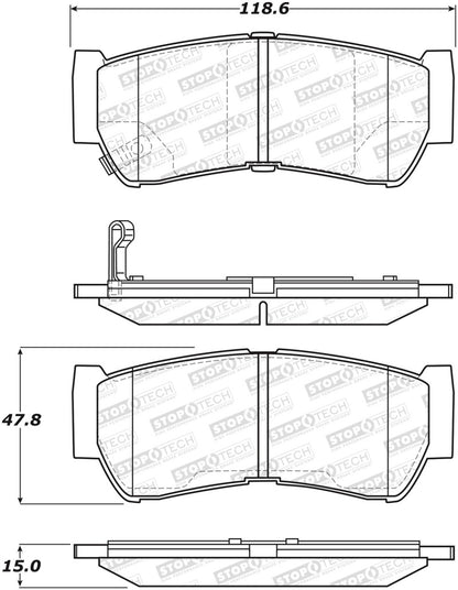 StopTech Premium Ceramic Front Brake Pads - 308.12970 Stoptech