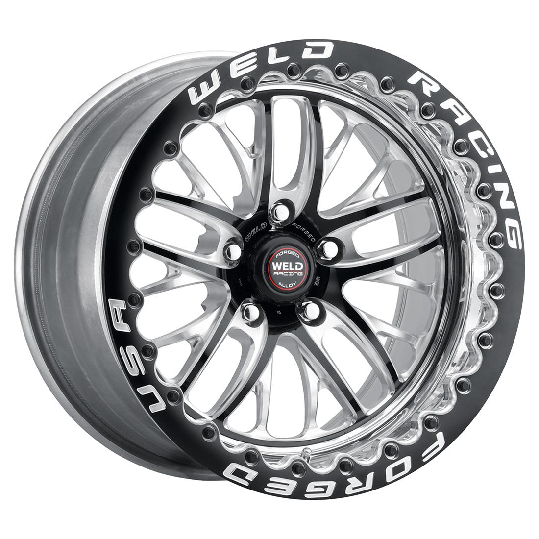 Weld S82 15x10 5x114.3 BP 7.5 BS 51 ET Black 3.18 ID Medium Pad Single Beadlock Wheel