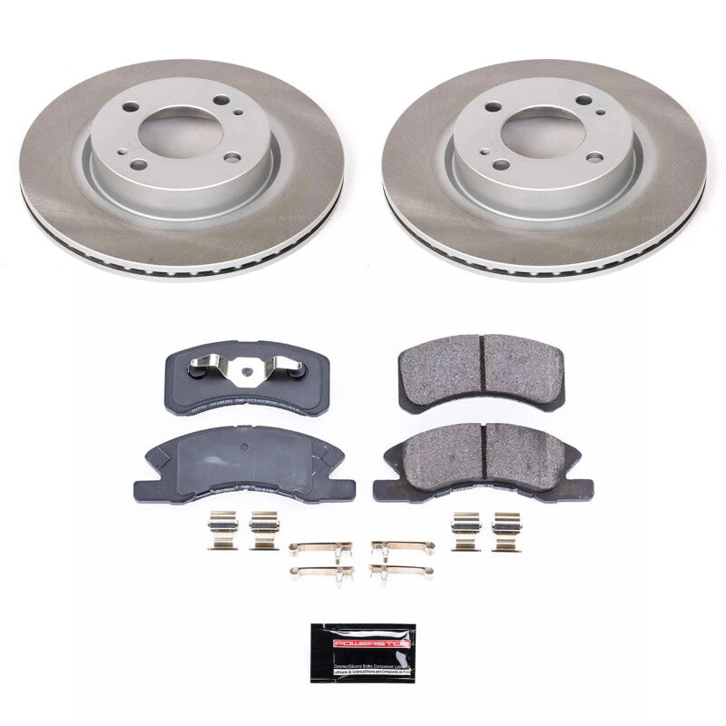 Power Stop 17-20 Mitsubishi Mirage G4 Front Semi-Coated Rotor Kit PowerStop