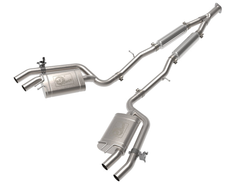 aFe Gemini XV 3in to Dual 2-1/2in 304 SS Cat-Back Exhaust w/ Cut-Out 18-21 Kia Stinger L4-2.0L (t) aFe