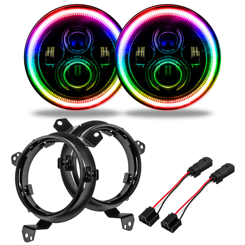 Oracle Jeep Wrangler JL/JT 7in. High Powered LED Headlights (Pair) - ColorSHIFT w/o Controller ORACLE Lighting
