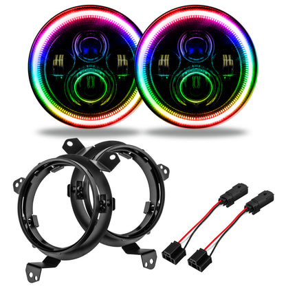 Oracle Jeep Wrangler JL/JT 7in. High Powered LED Headlights (Pair) - ColorSHIFT w/o Controller ORACLE Lighting
