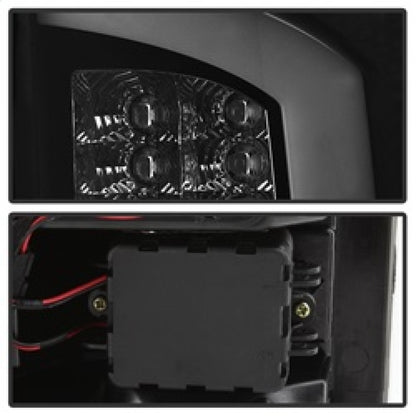 Spyder 07-09 Dodge Ram 2500/3500 V3 Light Bar LED Tail Lights - Blk Smoke ALT-YD-DRAM06V3-LBLED-BSM SPYDER