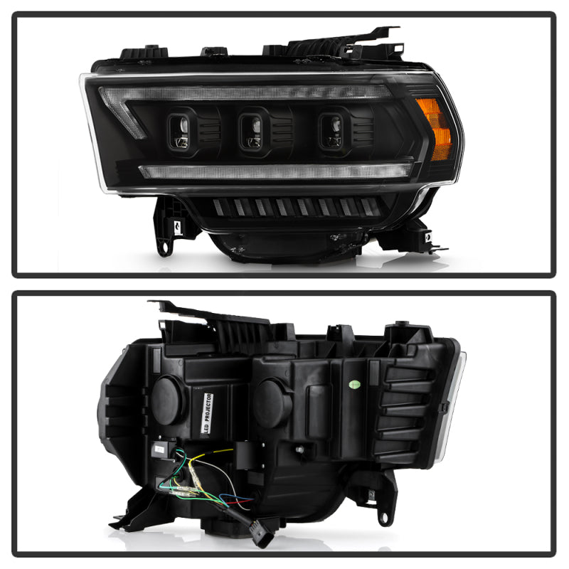 Spyder 19-22 Dodge Ram 2500/3500 (Halogen Model Only) Proj. Headlights (PRO-YD-DR19HDHALAP-SEQ-BK) SPYDER